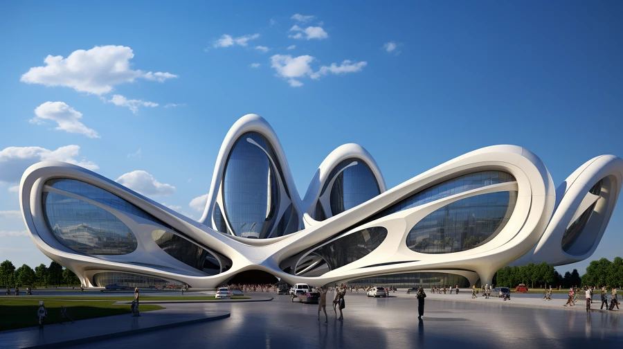 נוצר באמצעות בינה מלאכותית בהשראת האדריכלית זהא חדיד