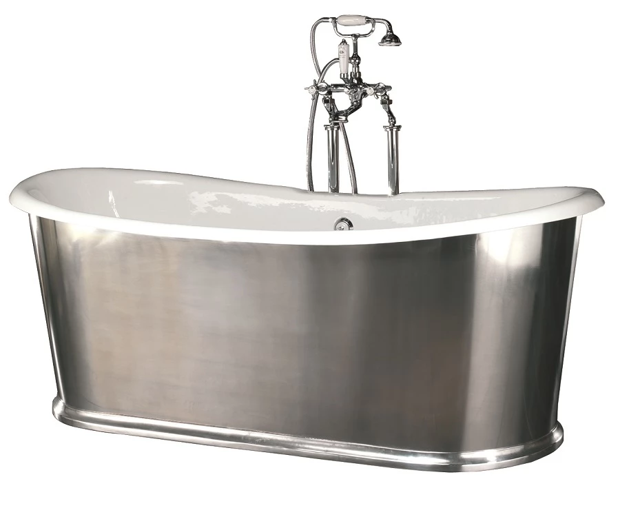 אמבט Freestanding בגימור מטאלי (Devon&Devon). צילום: יח