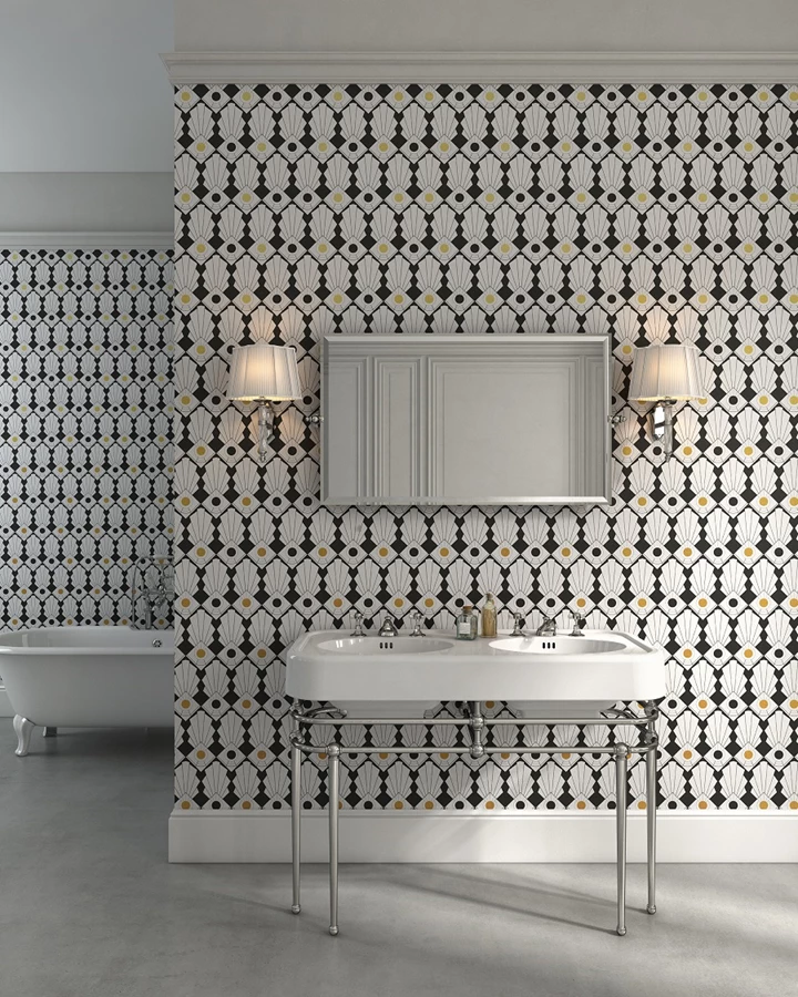 טפט של Devon&Devon המותאם גם לחדרי רחצה. להשיג ב- HeziBank