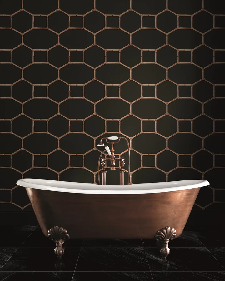 טפט בדוגמה גאומטרית דרמטית של Devon Devon