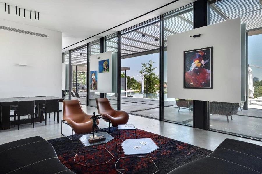 החלל הציבורי של הבית | צילום: עודד סמדר | אדריכלים: דן והילה ישראלביץ