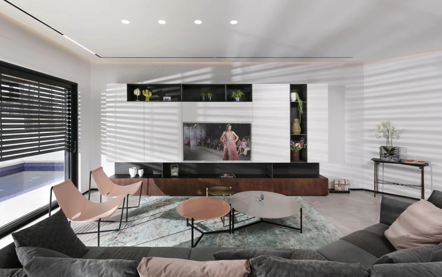 מעצבת הפנים ענבל-ברקוביץ. צילום: אלעד-גונן . מערכות קיר