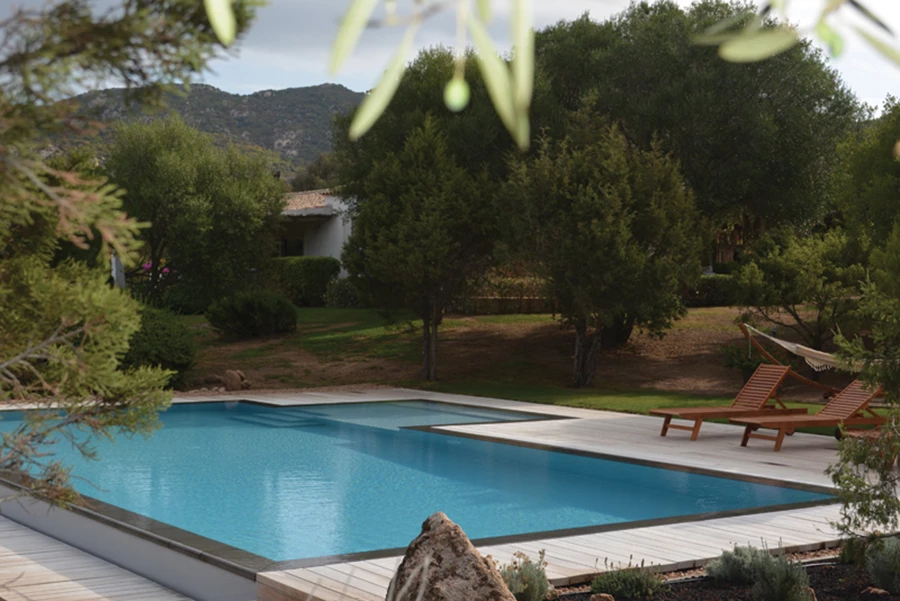 בריכת שחייה משתלבת במראה הגן.