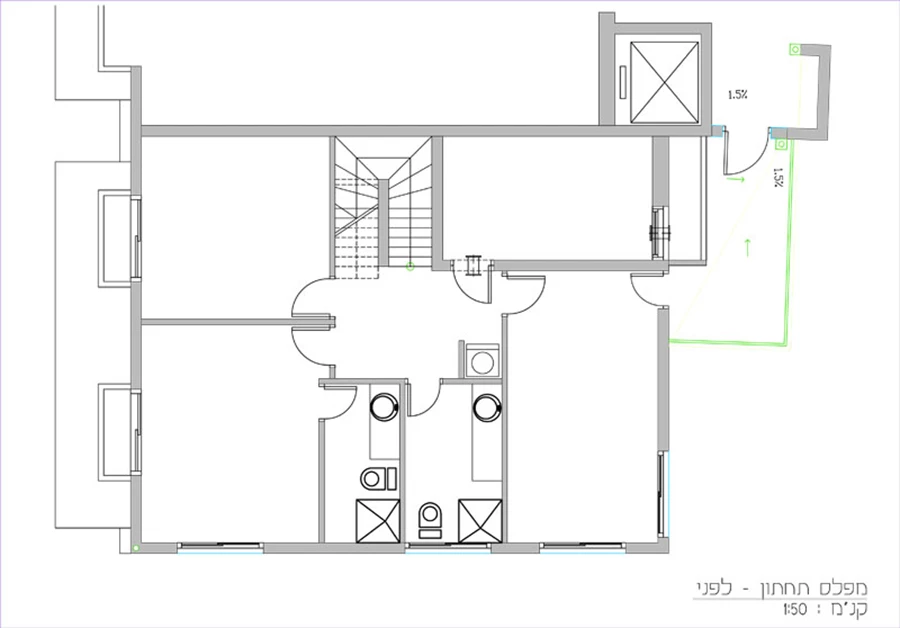 מפלס תחתון - לפני השיפוץ