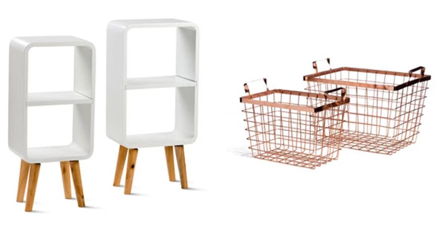 COPPER סלי אחסון לירקות, עיתונים, תחתונים וגרביים - גולף אנד קו | צילום יונתן בלום ובועז לביא | כונניות RETRO גולף אנד קו | צילום: יונתן בלום ובועז לביא