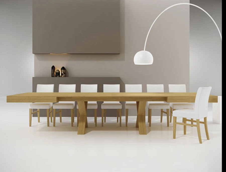 שולחן מדגם ‘ווסט’, בעיצוב מודרני צעיר, בגודל צנוע של 90x140, המתאים לכל חלל,  אך ניתן להגדלה של 2 מ’.  במגוון סוגי פורניר,  בעל רגלי X. - ‘Zaga-פינות אוכל’