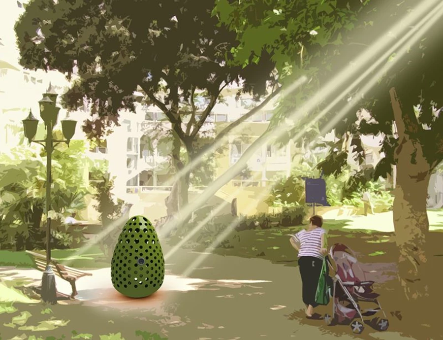 טוליפ פח המיחזור שעיצבו כסטודנטים וזיכה אותם במקום הראשון.