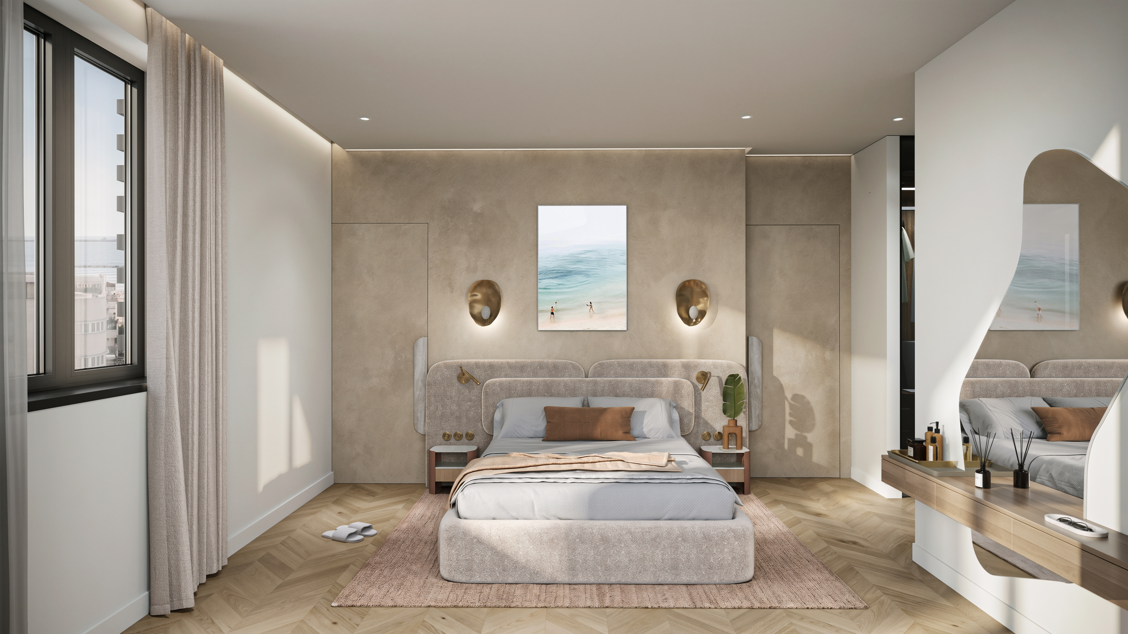 LIOKI STUDIO, עיצוב: ליאורה גודר מ-LIOKI STUDIO. דירה לדוגמא בפרויקט דיזנגוף של בן שלום נדל"ן