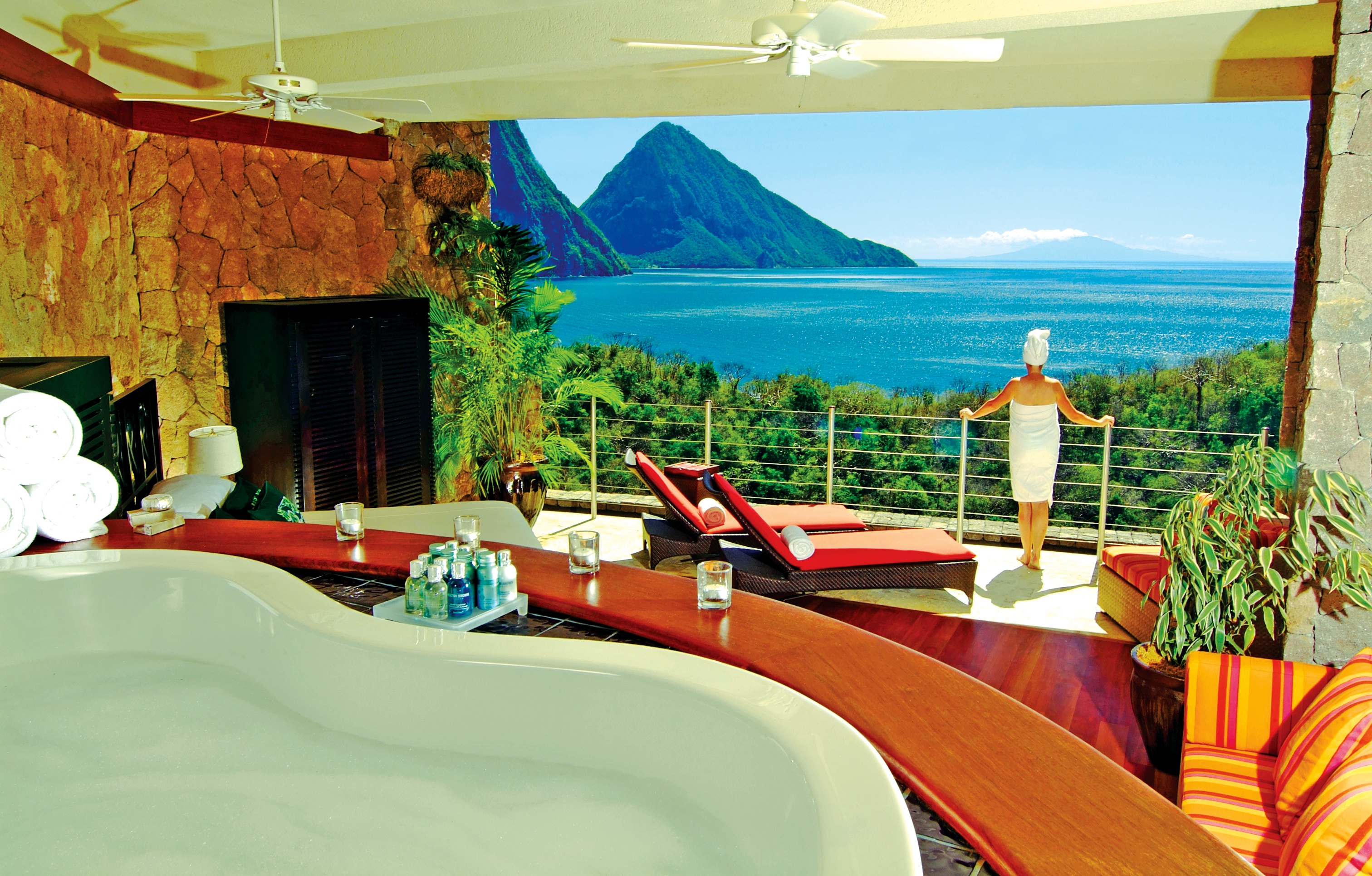 באדיבות מלון Jade Mountain סנט לוסיה