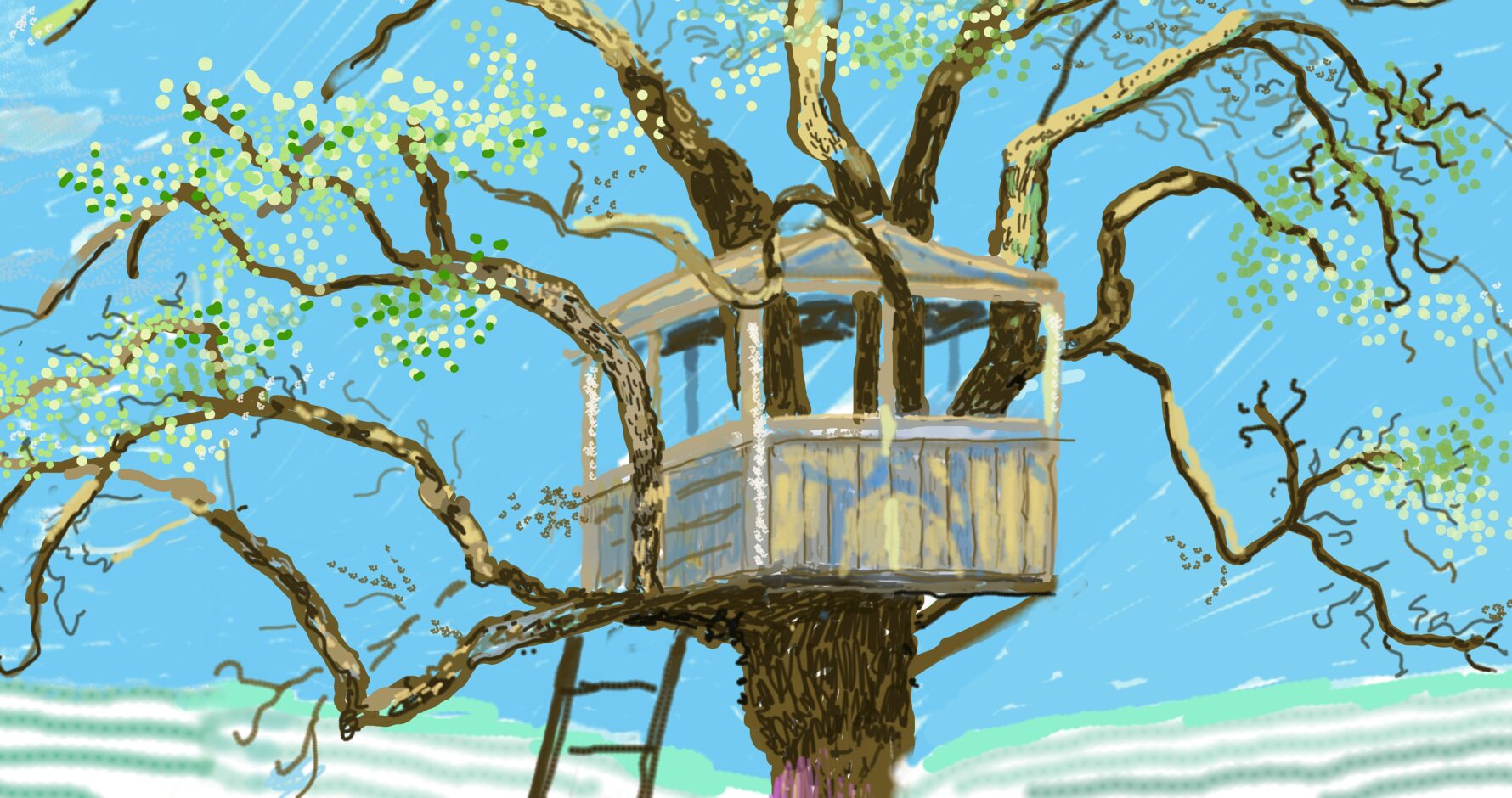 David Hockney, A Year in Normandie (detail), 2020-2021. Composite iPad painting © David Hockney