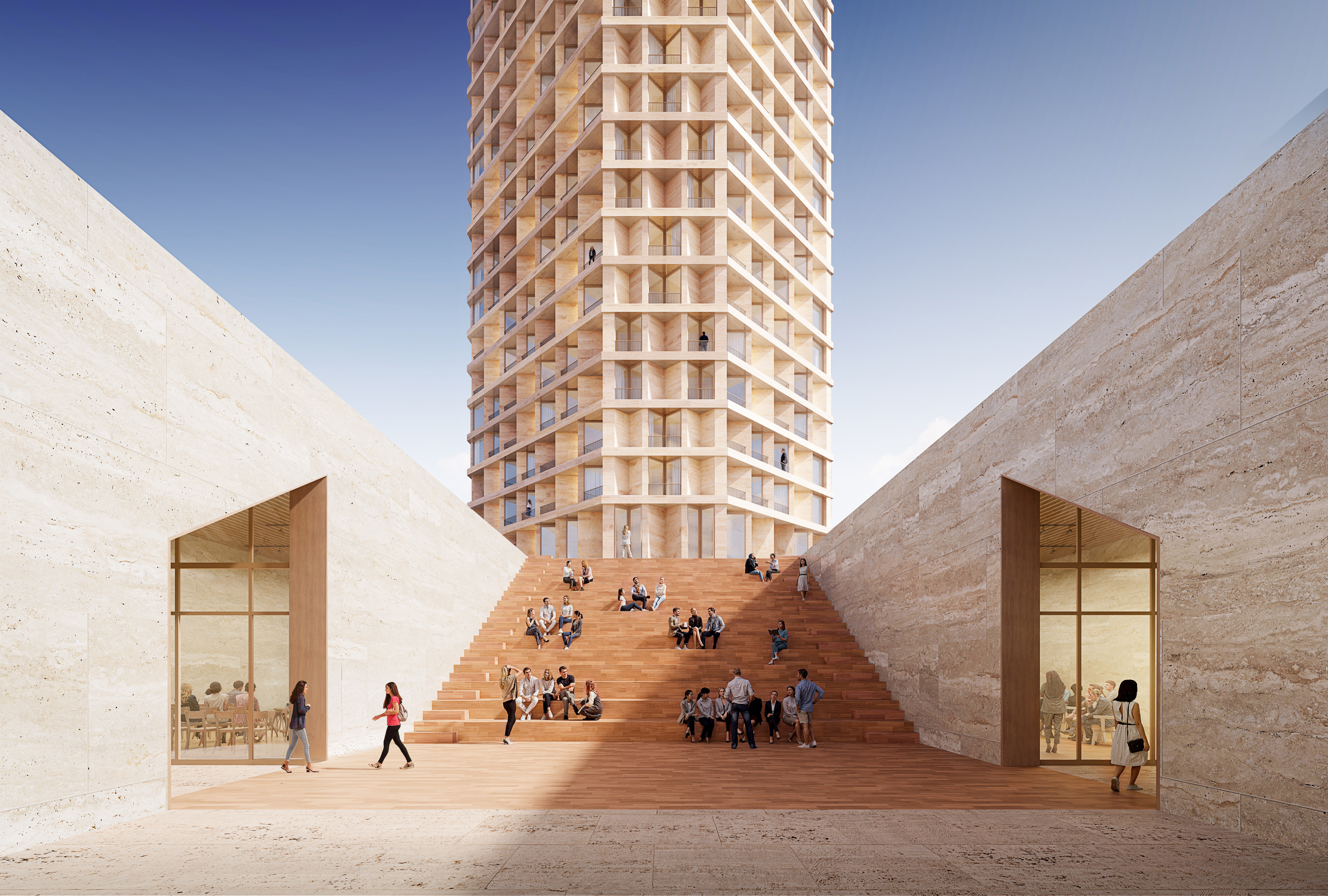 הדמיה של התכנון הזוכה. הדמיות: Herzog & de Meuron ו- RENWERK 