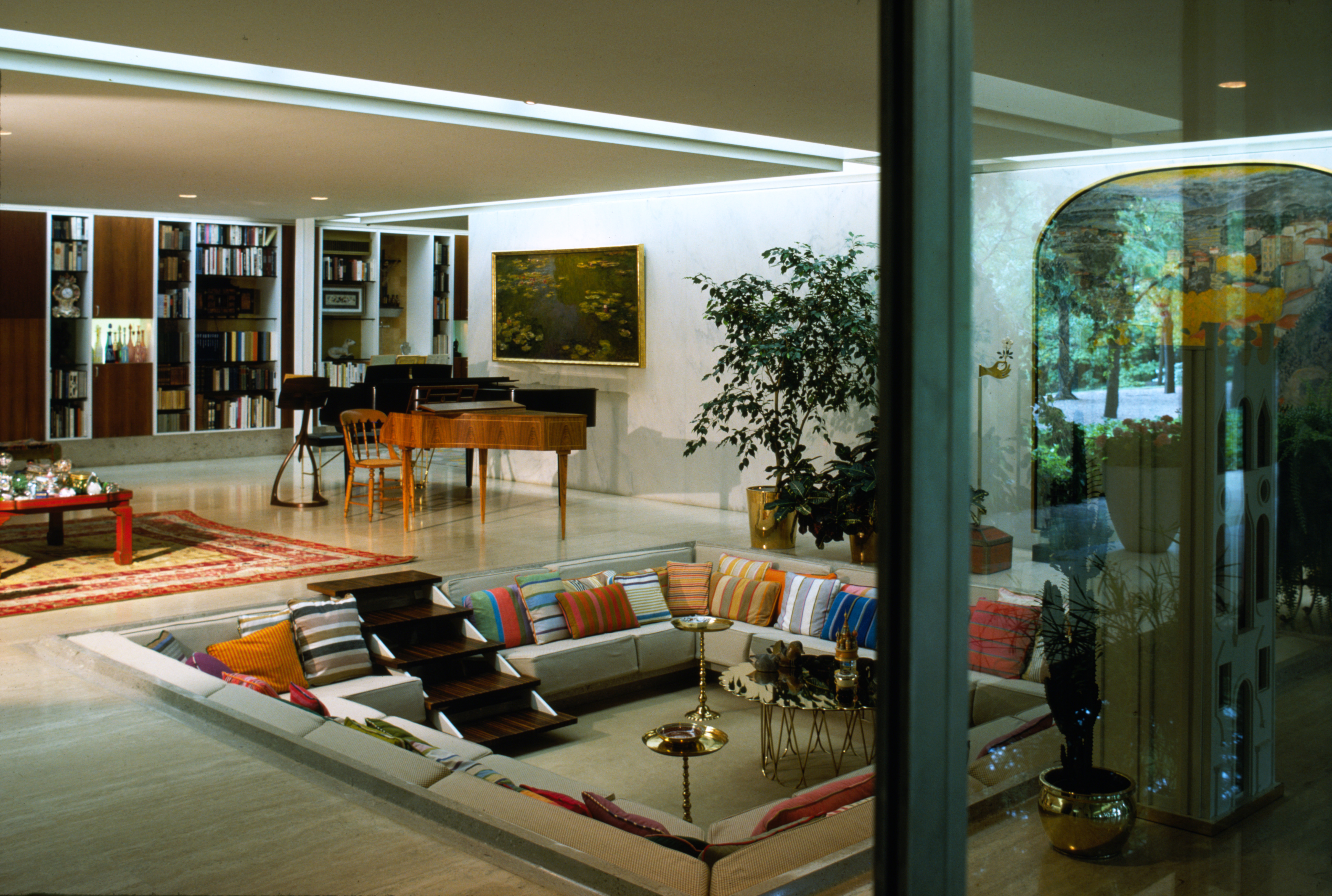 ה- conversation pit המקורי בבית משפחת מילר. 