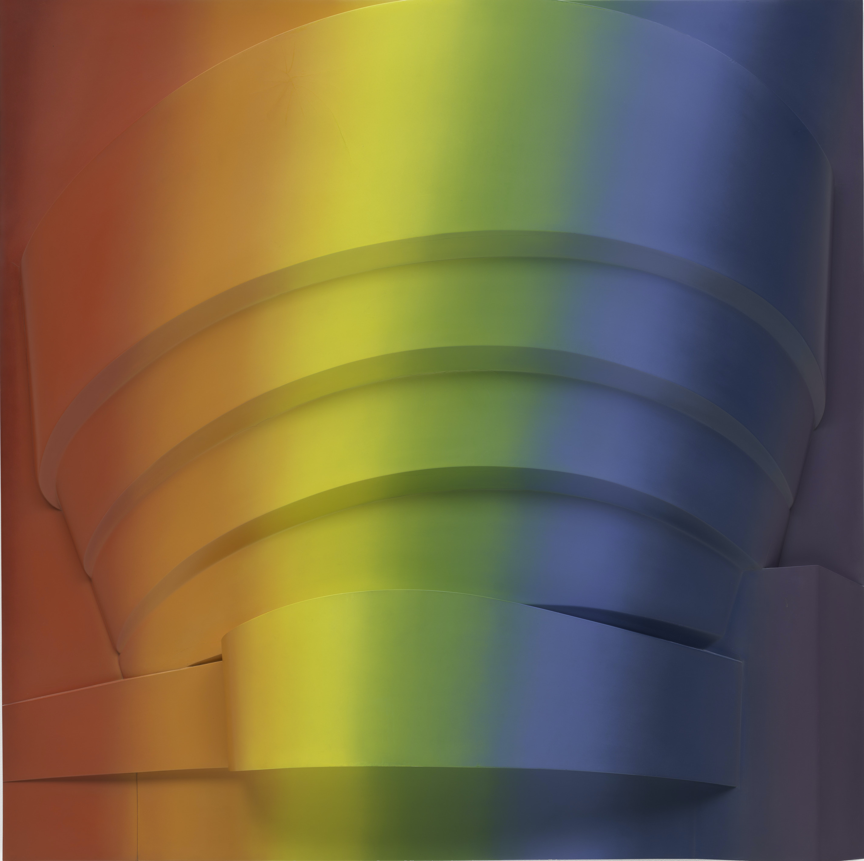  ריצ'רד המילטון, The Solomon R. Guggenheim (Spectrum), 1965–66. פייברגלס וצלולוז, מוזיאון גוגנהיים, ניו יורק. © 2026 Artists Rights Society (ARS), ניו יורק / DACS, לונדון. צילום: אריאל איון וויליאמס, מוזיאון גוגנהיים, ניו יורק