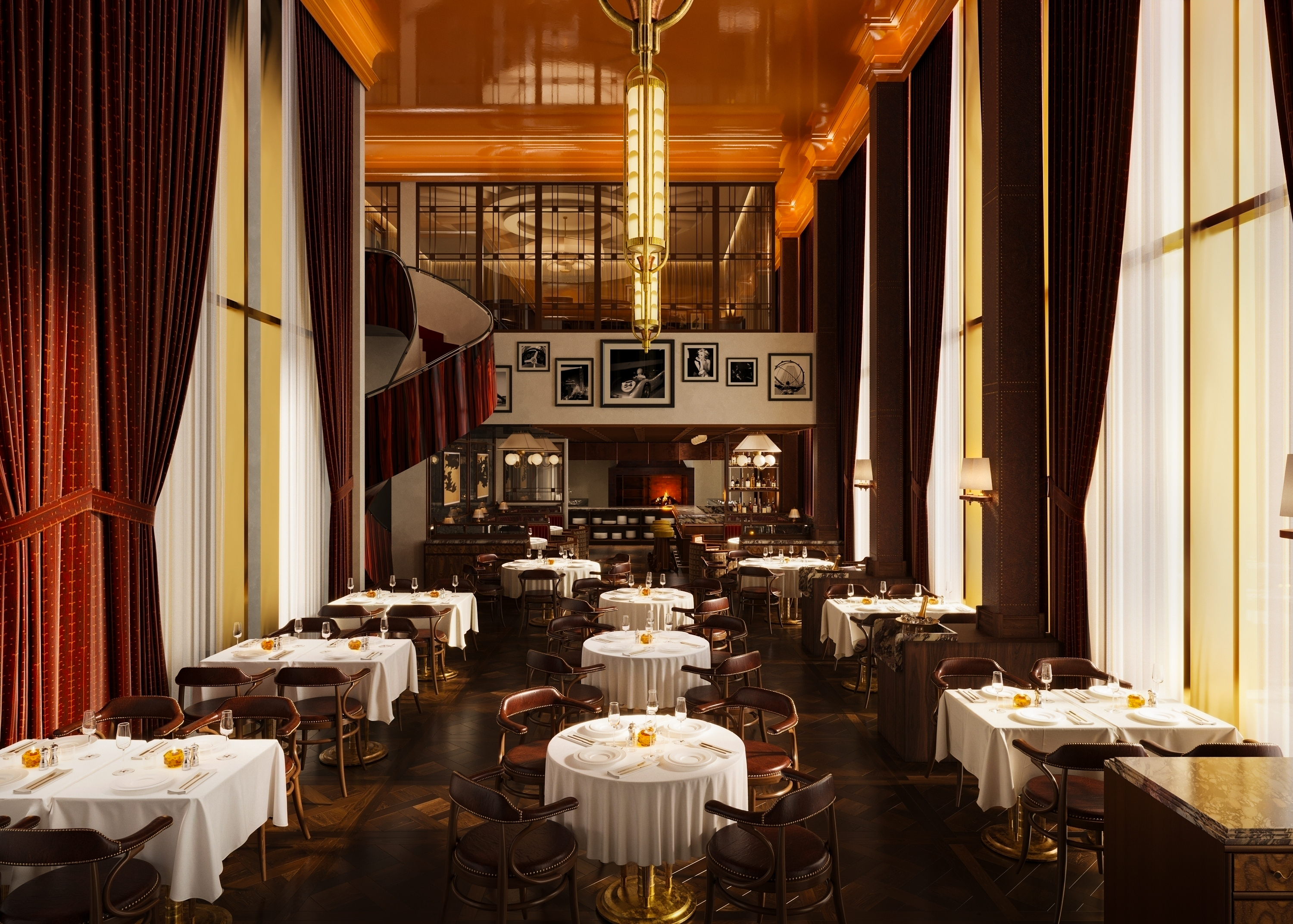מסעדת NoMad Grill בקומה העליונה של המלון. © 2026 Hilton