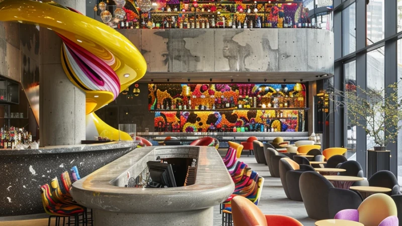 עיצוב חללים של בית מלון על ידי הבינה המלאכותית בהשראת הארכיטקט טאדאו אנדו